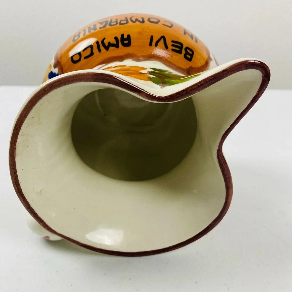 Vintage Wine Pitcher‎ Italy Floral 4.5